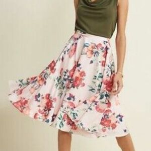 Modcloth Ikebana For All Floral Skirt